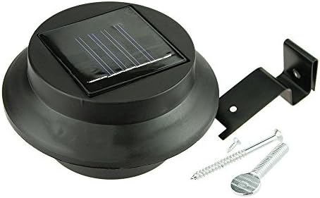 4 PCS Solar Light Lamp Powered Outdoor Garden Yard Wall LED Light Gutter Fence Wall Lamp&amp;Bracket Black