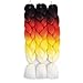 SONNET Synthetic Braiding Hair 3bundles/lot 300g Ombre Jumbo Braids Hair Extension Kanekalon Fiber for Box Twist Braiding(Black/Red/Yellow/White)