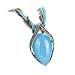Challyhope Fashion Retro Bohemian Turquoise Stone Pendant Collar Statement Chunky Necklaces Rhinestone Gem Jewelry for Women Beach Hawaii (Blue)