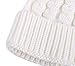 Simplicity Women's Knit Slouch Winter Hat With Pom Pom - Fleece Lined Skull Beanie, White