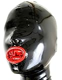 AvaCostume Black Latex Rubber Inner Condom Full Covered Hood Mask, L, Black