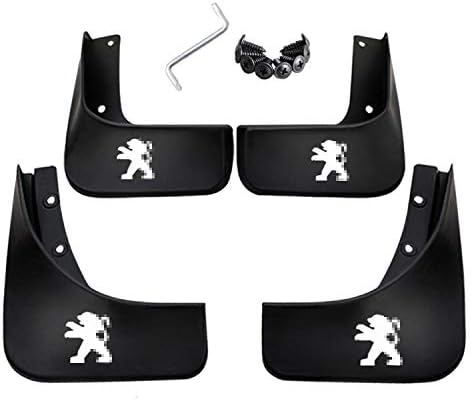 Front & Rear Molded Splash Guard Fender White Logo Car Mudguard Mud Flaps Cover for 301