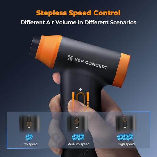 K&F CONCEPT BS200 2 in 1 Compressed Air Blower, 150000TR/Min Mini Powerful Wireless Blower with 5000mAh Battery | 6 Nozzles | Brushless Motor for Cleaning Camera PC Keyboard Car