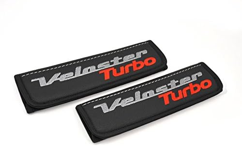 Hyundai Veloster Turbo seat belt covers pads shoulder for adults Black seatbelt cover pad with embroidered Hyundai Veloster Turbo emblem Interior accessories 2 pcs