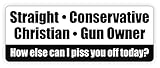 1-Pc Excelling Popular Straight Conservative Christian Gun Owner Car Stickers Bumper Label Windows Decor Bumper Size 3" x 8" Color White and Black
