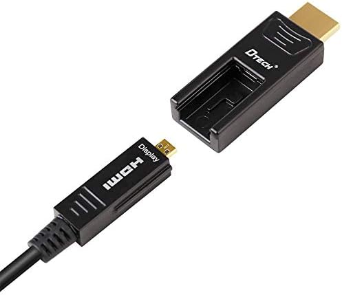DTECH 50 Meter Fiber Optic HDMI Cable 4K HDR 60Hz 4:4:4 18Gbps High Speed Ultra HD with Dual Micro HDMI and Standard HDMI Connector - Image 4