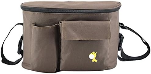 Jitong Printed Stroller Organisers Pram Bag for Mom Large Capacity Crossbody Baby Pushchair Storage Bags (Coffee #2, 30 * 15 * 19.5cm)