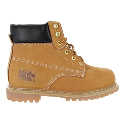 Safety Girl GS003-Tan-8.5M Steel Toe Work Boots - Tan - 8.5M, English, Capacity, Volume, Leather, 8.5M, Tan ()