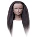 Afro Mannequin Head Hairdresser Training Head Manikin Cosmetology Doll Head 100% 22-24inches Real Hair with Clamp（2#）