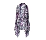 Accents by Lavello Sheer Designer Vest, Purple/Grey Mixed Print, One Size