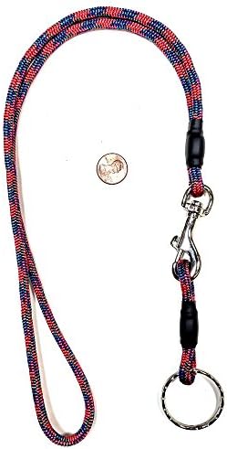 THE SNAPPER PLUS KEY LEASH - RED/BLUE - 34 INCH MOUNTAIN ROPE LANYARD WITH HEAVY DUTY SNAP HOOK AND DETACHABLE KEY RING. (keys and Mercedes fob not included)