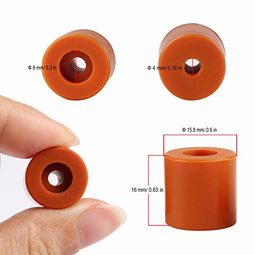 BCZAMD Heatbed Silicone Leveling Column, 3D Printer Hot Bed Mounts Column Stable Tool Heat-Resistant Silicone Buffer for Prusa i3 Plus Anet A8 Wanhao D9 Anycubic Mega, 4 Pack Brown - Thumbnail 3