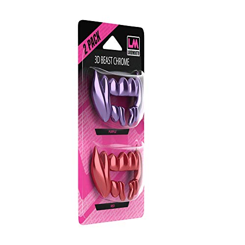 Loudmouth 3D Chrome Beast Blister Pack for Football Mouth Guard (3D Chrome Beast Blister - Red/Purple)