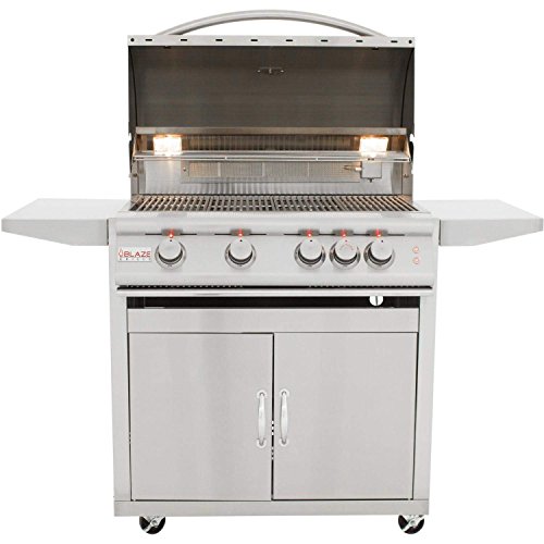 Blaze Freestanding Grill with Lights (BLZ-4LTE2-LP-BLZ-4-CART), 32-inch, Propane Gas
