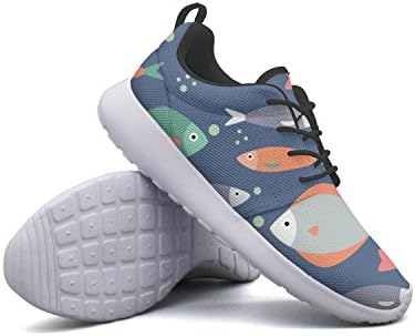 Saerg Bearry Men's Tropical Fishes Pattern-01 Lightweight Mesh Running Shoes Print Sneakers