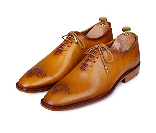 Lethato wholecut oxford hand-painted shoes- golden