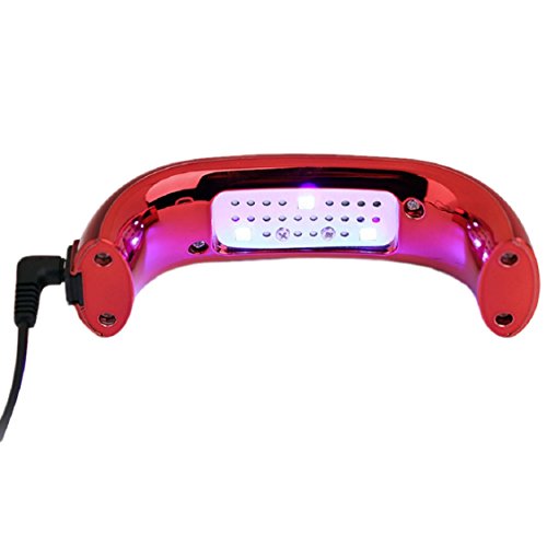 Portable Nail Dryer,Ikevan 6W 100-240V Mini Nail Art Gel Curing LED UV Lamp Dryer Bridge Shape (Red)