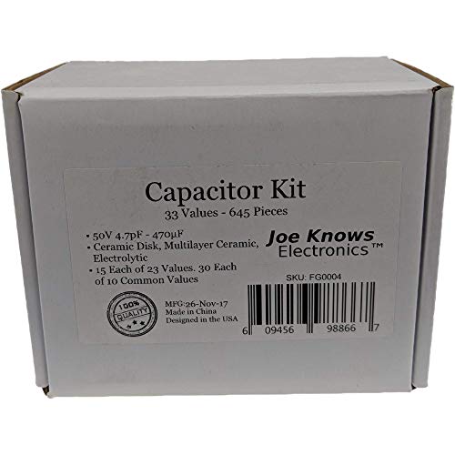 Joe Knows Electronics 33 Value 645 Piece Capacitor Kit