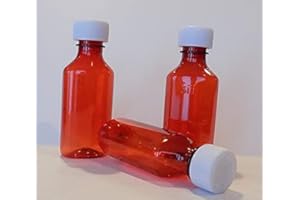 Graduated Oval 4 Ounce 118.3 ml Amber RX Medicine Bottles w/Caps-Pharmaceutical Grade-The Ones We Sell to Pharmacies, Hospita