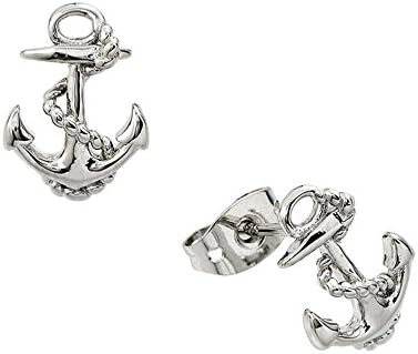 Anchor with Rope Sterling Silver Earrings