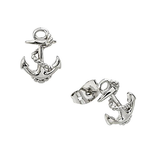 Anchor with Rope Sterling Silver Earrings