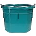 Little Giant® Flat Back Plastic Animal Feed Bucket | Animal Feed Bucket with Metal Handle | Horse Stall Feeding and Watering Supplies (Teal, 8 Quart)