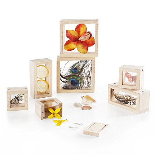 Guidecraft Treasure Blocks Clear Smooth Wooden Observation Stacking