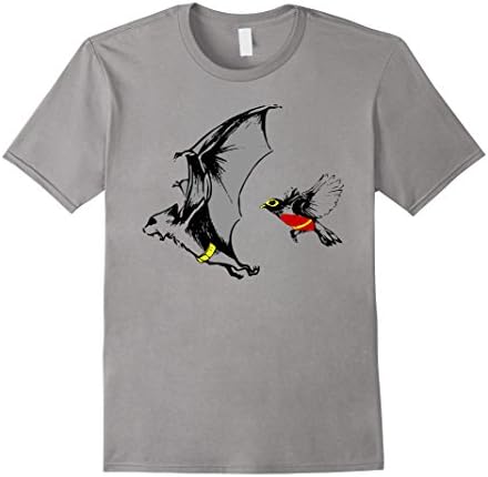 Mens "Bat and Robin" Funny Super Hero Spoof T-shirt Large Slate