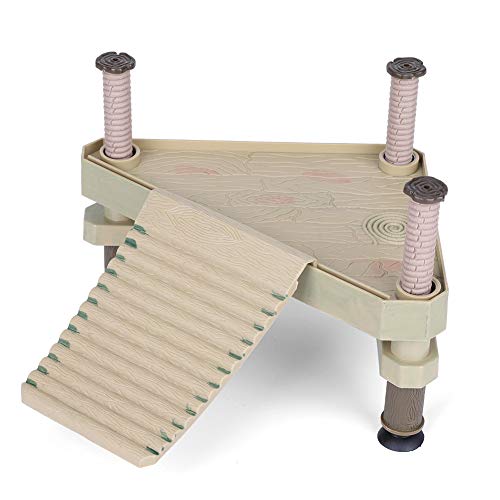 Pssopp Floating Turtle Pier, Turtle Basking Platform,Aquarium Tank Reptile Frog Pier Turtle Pier Floating Basking Platform Frogs Reptile Ramp Platform Terrarium Tank Ornament with Ramp Ladder
