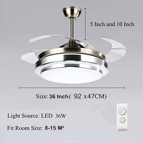 Moerun 36inch Modern Ceiling Light With Fans Remote Control