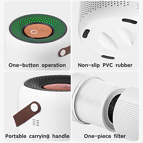 Air Purifiers for Home - H13 True HEPA Filter Air Purifier with Air Quality Monitor, USB Quiet Desktop Portable Air Cleaner, 4 Modes for Removing 99.97% Smoke, Dust, Pollen, Odors, GXZ-AP07 White