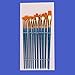 TAMEHOM 2 Piece Golden Synthetic Hair, Short Wooden Handle Artist Brushes for Acrylic, Oil, Watercolor Painting, Blue