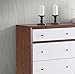Baxton Studio Harlow Mid-Century Modern Scandinavian Style White and Walnut Wood 6-Drawer Storage Dresser