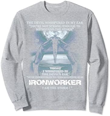 Unisex The Devil whispered in my ear - IRONWORKER - T-shirt gift 2XL Heather Grey