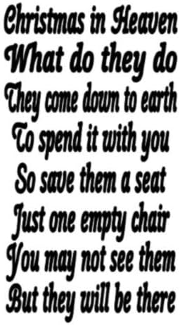 Amazon Com Diuangfoong Christmas In Heaven Poem Quote Small Vinyl Wall Art Decal Removable Style Opt Home Kitchen