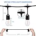 Amico 48FT LED Outdoor String Lights Weatherproof Vintage Dimmable Edison Plastic Bulbs with 15 Sockets