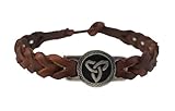 Trinity Knot Friendship Bracelet Braided Brown Faux Leather