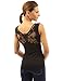 PattyBoutik Women Butterfly Lace Back Tank Top (Black Small)