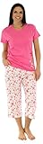 SleepytimePjs Women’s Sleepwear Cotton Short Sleeve and Capri Pajama Pj Set