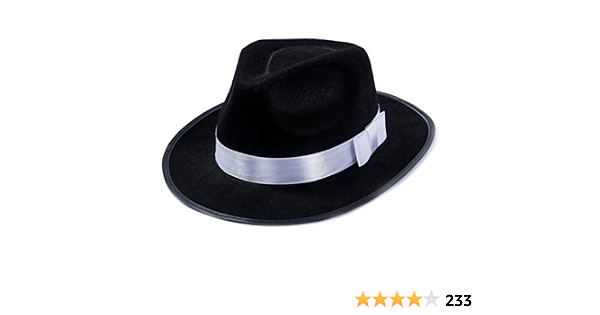 Funny Party Hats Black Fedora Hat 