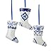 Kurt Adler 1 Set 3 Inch 3 Christmas Stocking Assortment Porcelain Delft Blue Christmas Ornaments