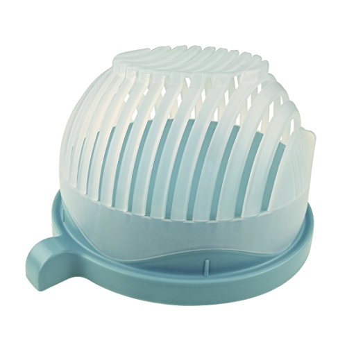 Multi-Function Salad Bowl Plate 60 Seconds Fruit Vegetable Cutter Slicer Salad Maker For Easy Fast Effective Making Fresh Salad (Blue)