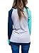 Womens Casual Long Sleeve Crewneck Color Block T Shirt Pocket Sweatshirt Blouse Tops