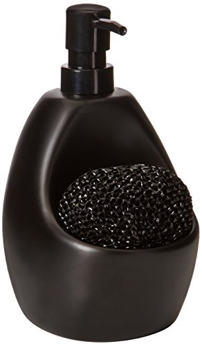 Umbra Joey Kitchen Soap Pump with Scrubby Holder, Black