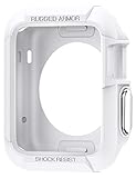 Spigen Rugged Armor Apple Watch Case 42mm with Resilient Shock Absorption and 2 Screen Protectors Included for 42mm Apple Watch Series 2 / 1 / Original (2015) - White (Electronics)