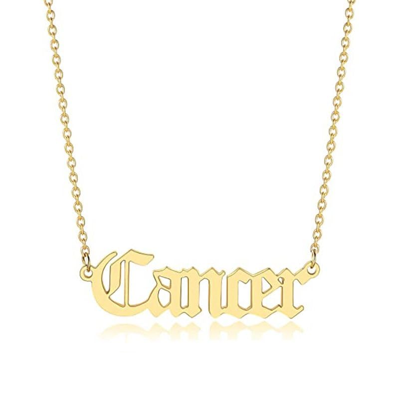 South Coast Jewellery Cancer Zodiac Horoscope Birth Star Sign Necklace Gold Stainless Steel