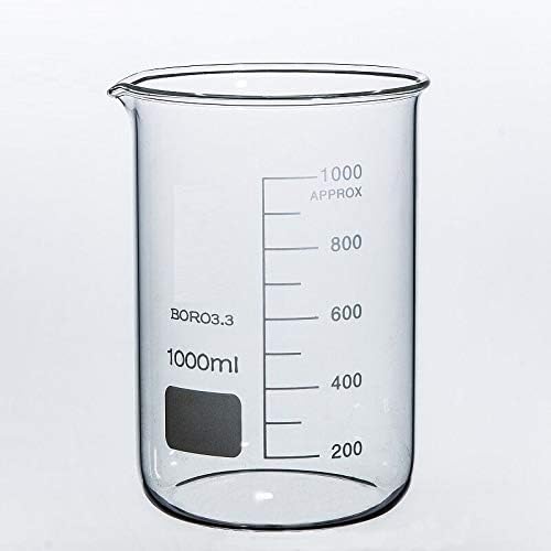 Rocwing 1L Boro 3.3 Glass Graduated Measuring Beaker for Lab or Kitchen