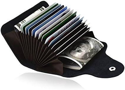 Credit Card Organizer Snap Wallet Small Money Cases Holder Genuine Leather Mini Purse for Men Women,Gift Box Package
