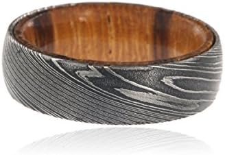 Damascus Steel RingsMens Wedding Bands Authentic for Men USA Made Inside Wood Sleeve