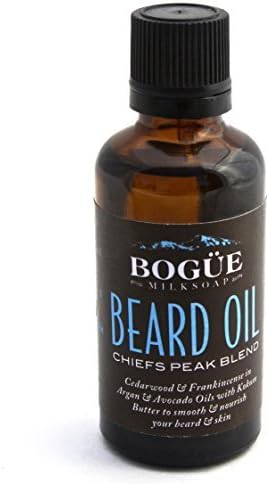 BEARD OIL- BOGUE Chiefs Peak Blend Cedarwood, Frankincense, & Rosemary with Argan, Avocado, Vitamin E and Pumpkinseed Oils to Smooth and Nourish Your Beard and Skin. (50ml/1.7oz) oil